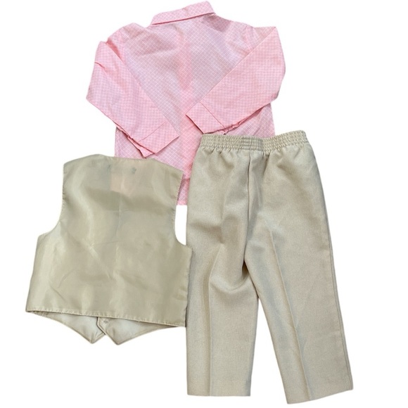 Van Heusen 4 Piece Baby Toddler Dress Clothes Pink Tan Size 24 Months - Picture 4 of 7